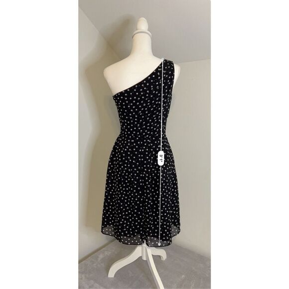 Women’s sz 2 One Shoulder Polka Dot Dress - Picture 7 of 10